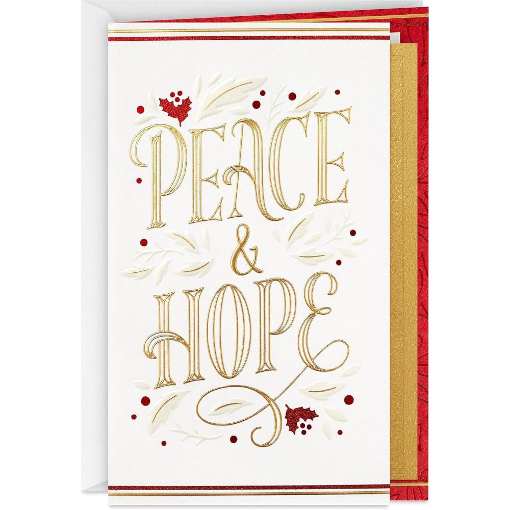 image:imageHallmark Signature Christmas Card Fun Surprises Santa Claus with GiftPeace Hope