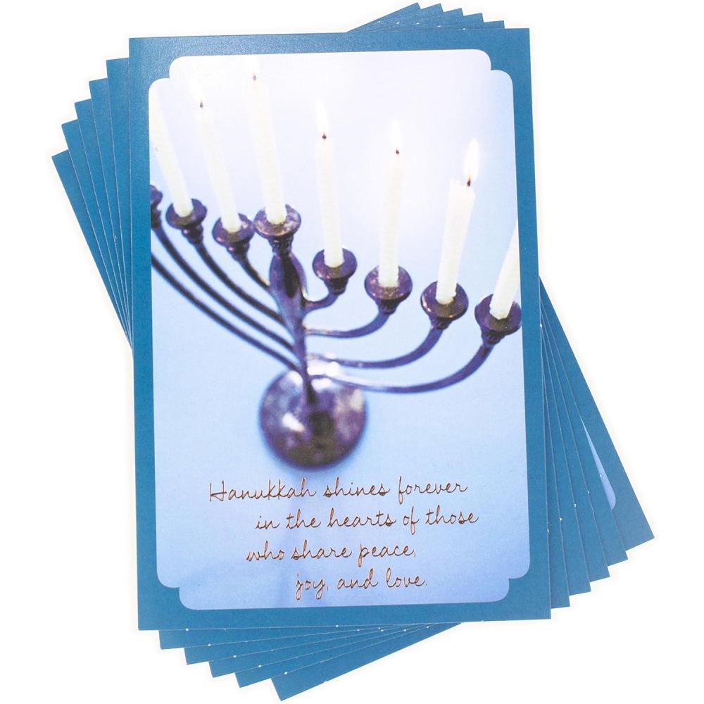image:imageHallmark Tree of Life Hanukkah Cards Star of David 6 Cards with EnvelopesBlue Menorah  Pack of 6