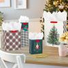 Hallmark Assorted Classic Christmas Gift Bags (8 Bags: 2 Small 6″, 2 Medium 9″, 2 Large 13″, 2 Bottle 13″) Nutcracker, Tree, Holly, Red and Green Plaid(1 count (Pack of 8))