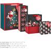 Hallmark Assorted Retro Santa Christmas Gift Bags (8 Bags: 2 Small 6″, 2 Medium 9″, 2 Large 13″, 2 Bottle 13″) Black and Red Plaid, Sleigh, Tree(Black Assortment)