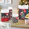 Hallmark Assorted Retro Santa Christmas Gift Bags (8 Bags: 2 Small 6″, 2 Medium 9″, 2 Large 13″, 2 Bottle 13″) Black and Red Plaid, Sleigh, Tree(Black Assortment)