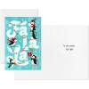 Hallmark Bulk Glittery Holiday Boxed Cards (40 Cards and 40 Envelopes) Fa La La Skiing Penguins, Donut, Pink Garland(Fa La La Skiing Penguins)