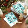 Hallmark Bulk Glittery Holiday Boxed Cards (40 Cards and 40 Envelopes) Fa La La Skiing Penguins, Donut, Pink Garland(Fa La La Skiing Penguins)