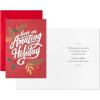 Hallmark Bulk Modern Holiday Boxed Cards (40 Cards and 40 Envelopes) Gold Foil Houses and Trees on Navy Blue(Have an Amazing Holiday)