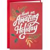 Hallmark Bulk Modern Holiday Boxed Cards (40 Cards and 40 Envelopes) Gold Foil Houses and Trees on Navy Blue(Have an Amazing Holiday)