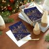 Hallmark Bulk Modern Holiday Boxed Cards (40 Cards and 40 Envelopes) Gold Foil Houses and Trees on Navy Blue(Season’s Greetings)