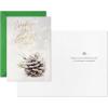 Hallmark Bulk White Christmas Card Assortment (40 Cards and 40 Envelopes) Snowy Pinecone, Bottle Brush Trees(Pinecone)
