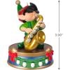Hallmark Keepsake Christmas Ornament 2024, North Pole Tree Trimmers Band Collection Stuey On Sax Musical With Light, Music Gifts(Stuey On Sax)