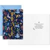 Hallmark Modern Folk Art Holiday Boxed Cards (16 Cards and 16 Envelopes) Gold Foil Peace, Pink and Blue Flowers and Animals(PEACE)