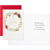 Hallmark Pack of Peanuts Christmas Cards, Ice Skating (10 Cards with Envelopes)(Rustic Wreath  6 Cards with Envelopes)
