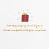 Hallmark Signature Christmas Card (Fun Surprises Santa Claus with Gift)(Santa Claus)
