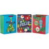 Hallmark VIDA 13″ Large Christmas Large Gift Bag Bundle (3 Spanish Gift Bags: Feliz Navidad, Felices Festas, Tree, Flowers, Colorful Ornaments)(Felices Festas  Feliz Navidad  Ornaments)