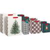 Hallmark Assorted Classic Christmas Gift Bags (8 Bags: 2 Small 6″, 2 Medium 9″, 2 Large 13″, 2 Bottle 13″) Nutcracker, Tree, Holly, Red and Green Plaid(1 count (Pack of 8))