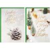 Hallmark Bulk White Christmas Card Assortment (40 Cards and 40 Envelopes) Snowy Pinecone, Bottle Brush Trees(Pinecone)