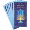 Hallmark Tree of Life Hanukkah Money or Gift Card Holder Cards (6 Cards with Envelopes) Blue and Gold Menorah