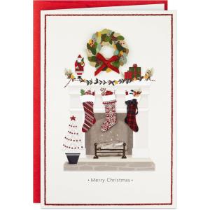 Hallmark Boxed Handmade Christmas Cards (12 Cards with Envelopes) Fireplace, Happy Home(12 Cards – Fireplace  Happy Home)