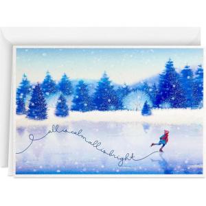 Hallmark Boxed Holiday Cards, Ice Skating (40 Cards with Envelopes)
