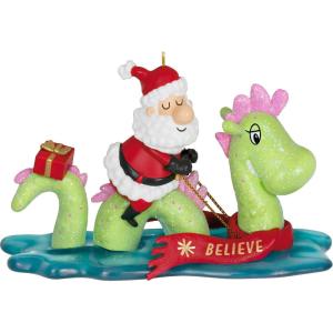 Hallmark Keepsake Christmas Ornament 2024, Muletide Cheer, Funny Gifts(Santa and Loch Ness Monster)