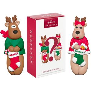 Hallmark Keepsake Christmas Ornament 2024, Vintage Reindeer, Porcelain, Gifts for Christmas Lovers(Reindeer Surprise)