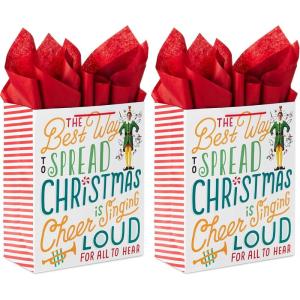 Hallmark Pack of Christmas Money or Gift Card Holders, Buddy the Elf (6 Holiday Cards with Envelopes)(Elf Gift Bag)