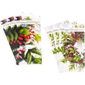 Hallmark Pack of Christmas Money or Gift Card Holders, Very Merry (6 Holiday Cards with Envelopes)(Wreath and Berries)