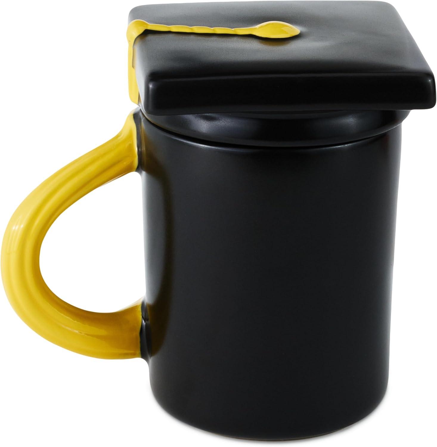 image:imageHallmark Sculpted Mug With Mortarboard Cap Lid 15 oz Hats Off Grad Gift for High School Graduations College Grandson GranddaughterHats Off Grad Mug