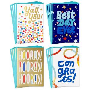 Hallmark Congratulations Card Assortment (16 Cards and Envelopes) for Graduations, Retirements, Promotions