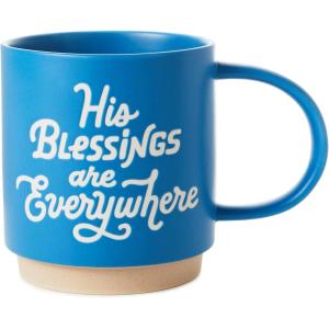 Hallmark Sculpted Mug With Mortarboard Cap Lid, 15 oz. (Hats Off Grad) Gift for High School Graduations, College, Grandson, Granddaughter(His Blessings Are Everywhere Mug)