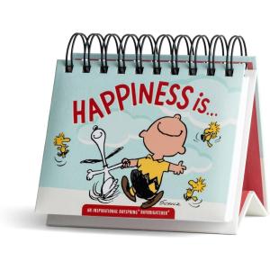 DaySpring Peanuts 365-Day Perpetual Calendar (Happiness Is…) Snoopy, Charlie Brown, Woodstock Religious Gift, Inspirational Desktop Accessory
