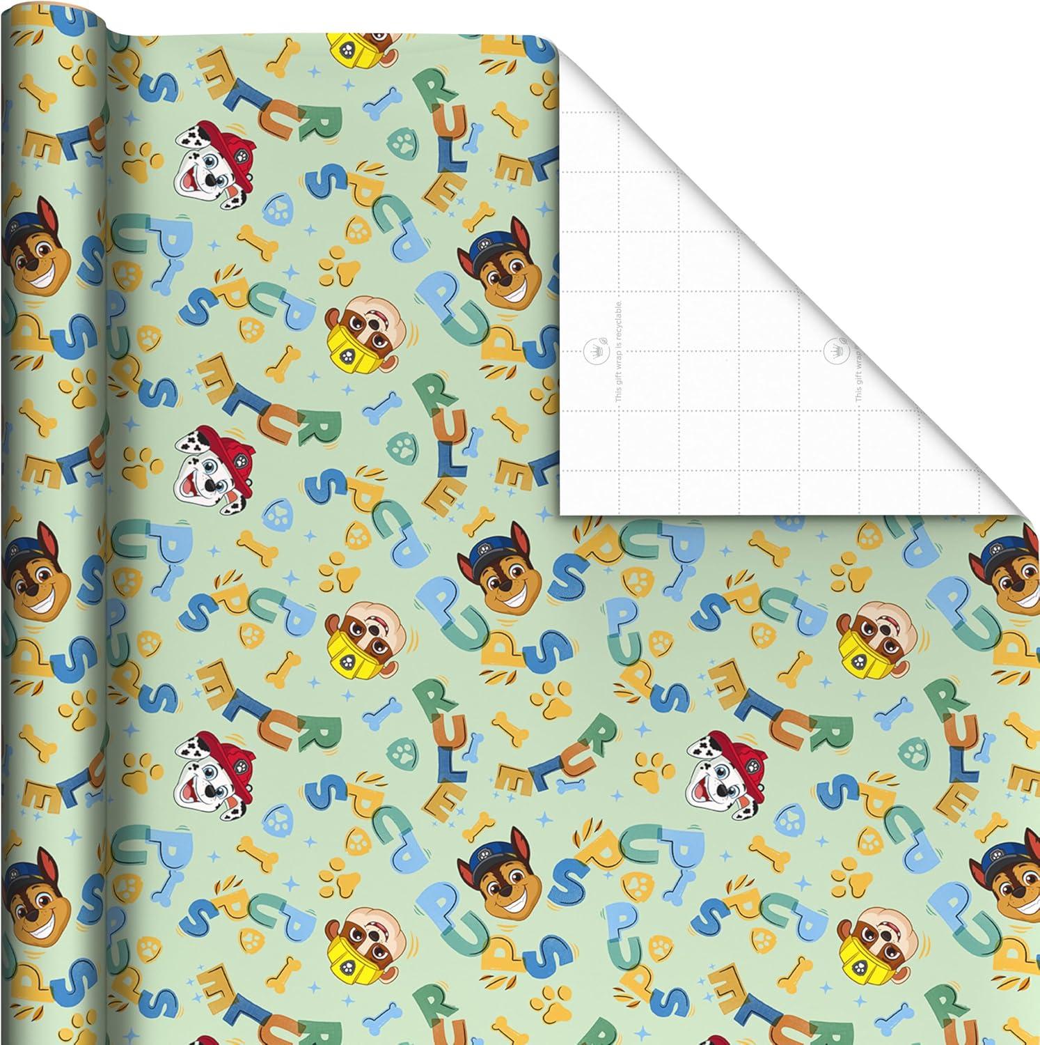 image:imageHallmark Paw Patrol Wrapping Paper Rolls 3 Rolls 60 Sq Ft Total for Kids Grandchildren Birthdays Christmas Valentines DayPaw Patrol