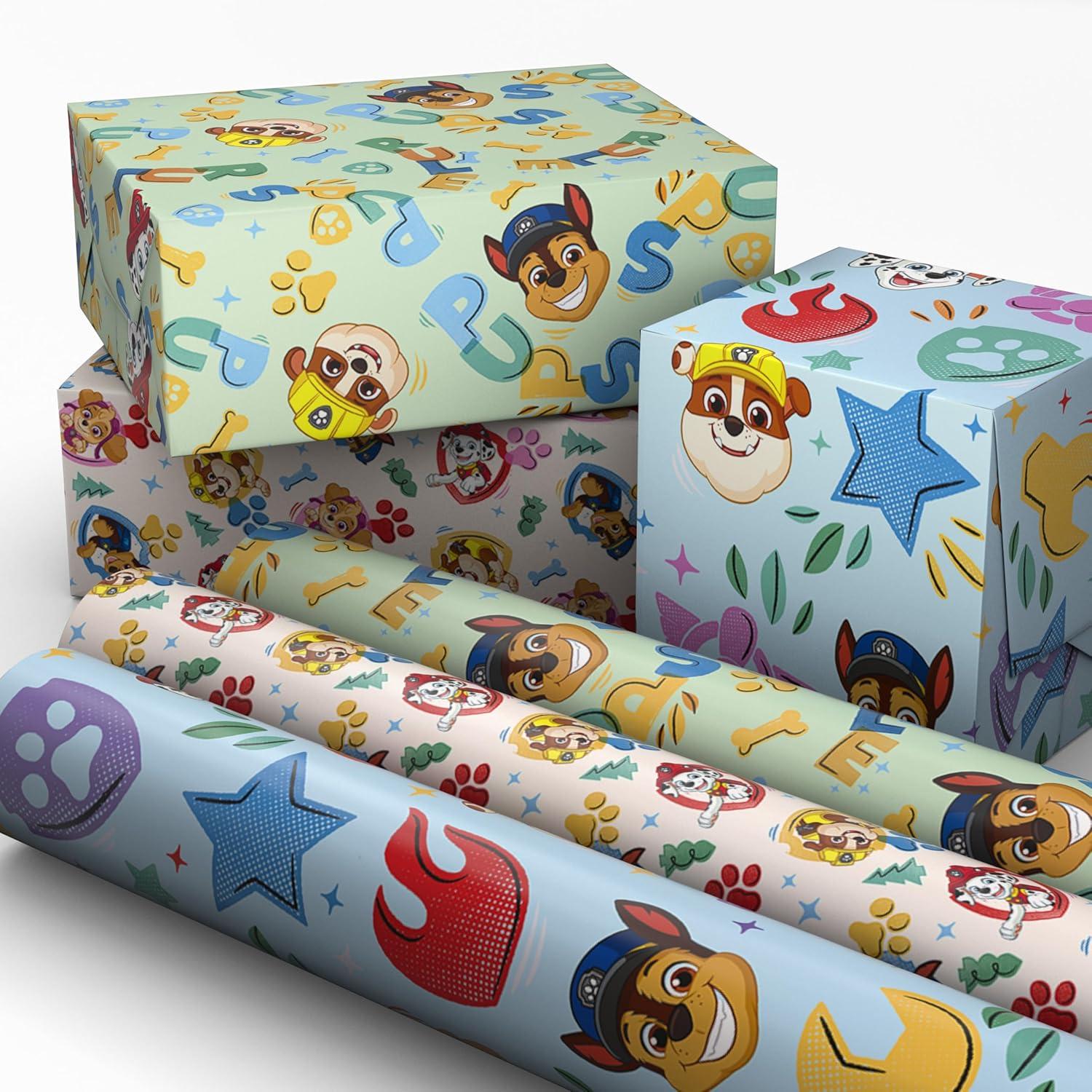 image:imageHallmark Paw Patrol Wrapping Paper Rolls 3 Rolls 60 Sq Ft Total for Kids Grandchildren Birthdays Christmas Valentines DayPaw Patrol