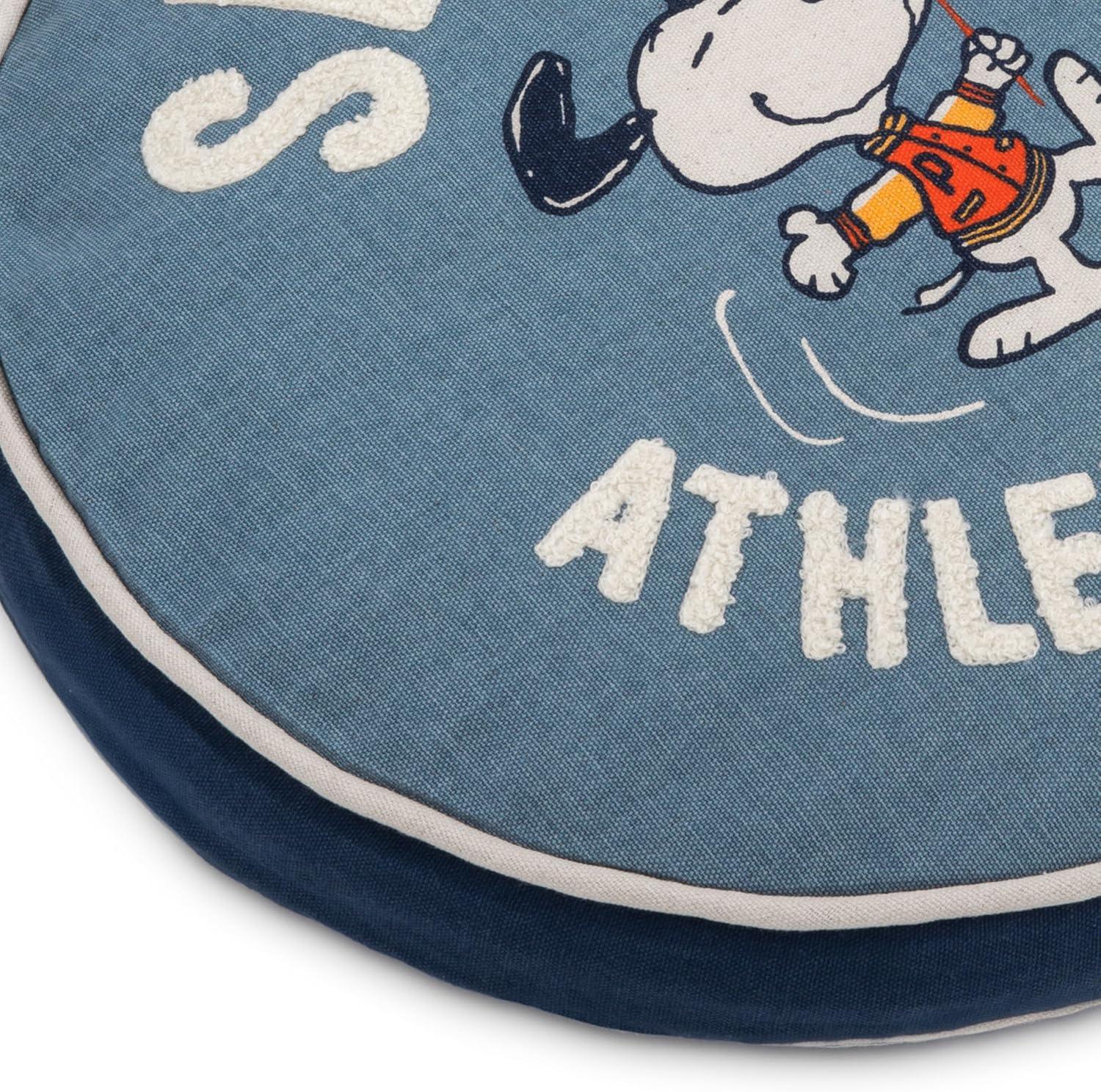 image:imageHallmark Peanuts Round Pillow 155 Snoopy Athletic Club Gift for Graduations Coaches Teammates Friends Fans Collectors