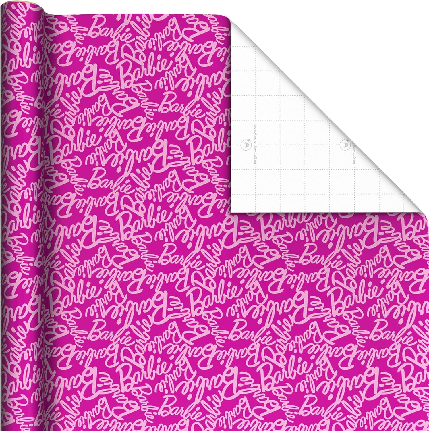 image:imageHallmark Pink and Blue Barbie Wrapping Paper Rolls 3 Rolls 60 Sq Ft Total for Birthdays Kids Teens Galentines Day Mothers Day Bridal Showers