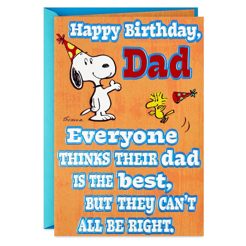 image:imageHallmark Peanuts Father Birthday Card Snoopy and Woodstock Best Dad Ever from Son Daughter Kid