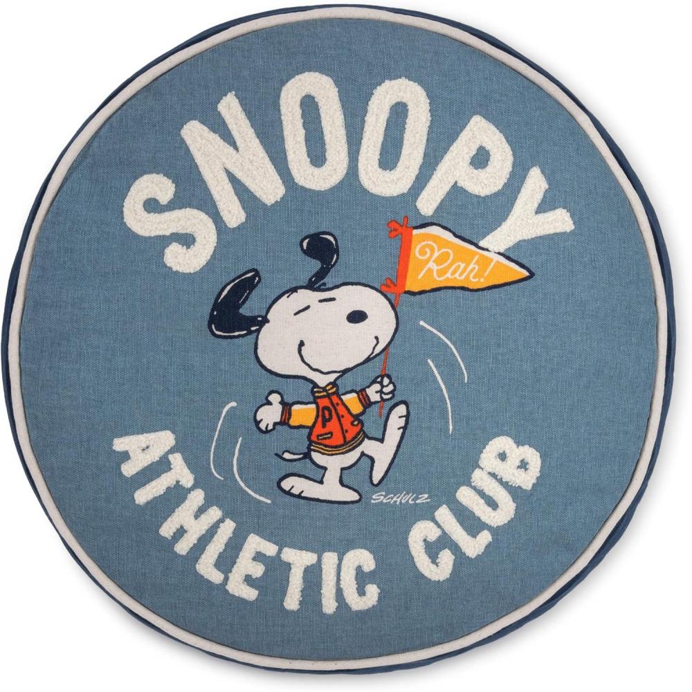 image:imageHallmark Peanuts Round Pillow 155 Snoopy Athletic Club Gift for Graduations Coaches Teammates Friends Fans Collectors