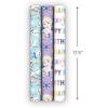 Hallmark Disney Frozen Birthday Wrapping Paper Mini Rolls, 3-Pack (Elsa and Anna on Purple, Olaf on Blue) for Kids Parties, Christmas, Celebrations, Any Occasion – 45 Sq. Ft. Total