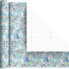 Hallmark Disney Frozen Birthday Wrapping Paper Mini Rolls, 3-Pack (Elsa and Anna on Purple, Olaf on Blue) for Kids Parties, Christmas, Celebrations, Any Occasion – 45 Sq. Ft. Total
