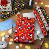 Hallmark Disney Mickey Mouse Wrapping Paper Mini Rolls, 3-Pack (Mickey, Minnie, Mouse Ears, Red and Black) for Birthdays, Graduations, Celebrations, Any Occasion – 45 Sq. Ft. Total