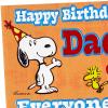 Hallmark Peanuts Father Birthday Card, Snoopy and Woodstock (Best Dad Ever) from Son, Daughter, Kid