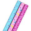 Hallmark Pink and Blue Barbie Wrapping Paper Rolls (3 Rolls: 60 Sq. Ft. Total) for Birthdays, Kids, Teens, Galentine’s Day, Mother’s Day, Bridal Showers
