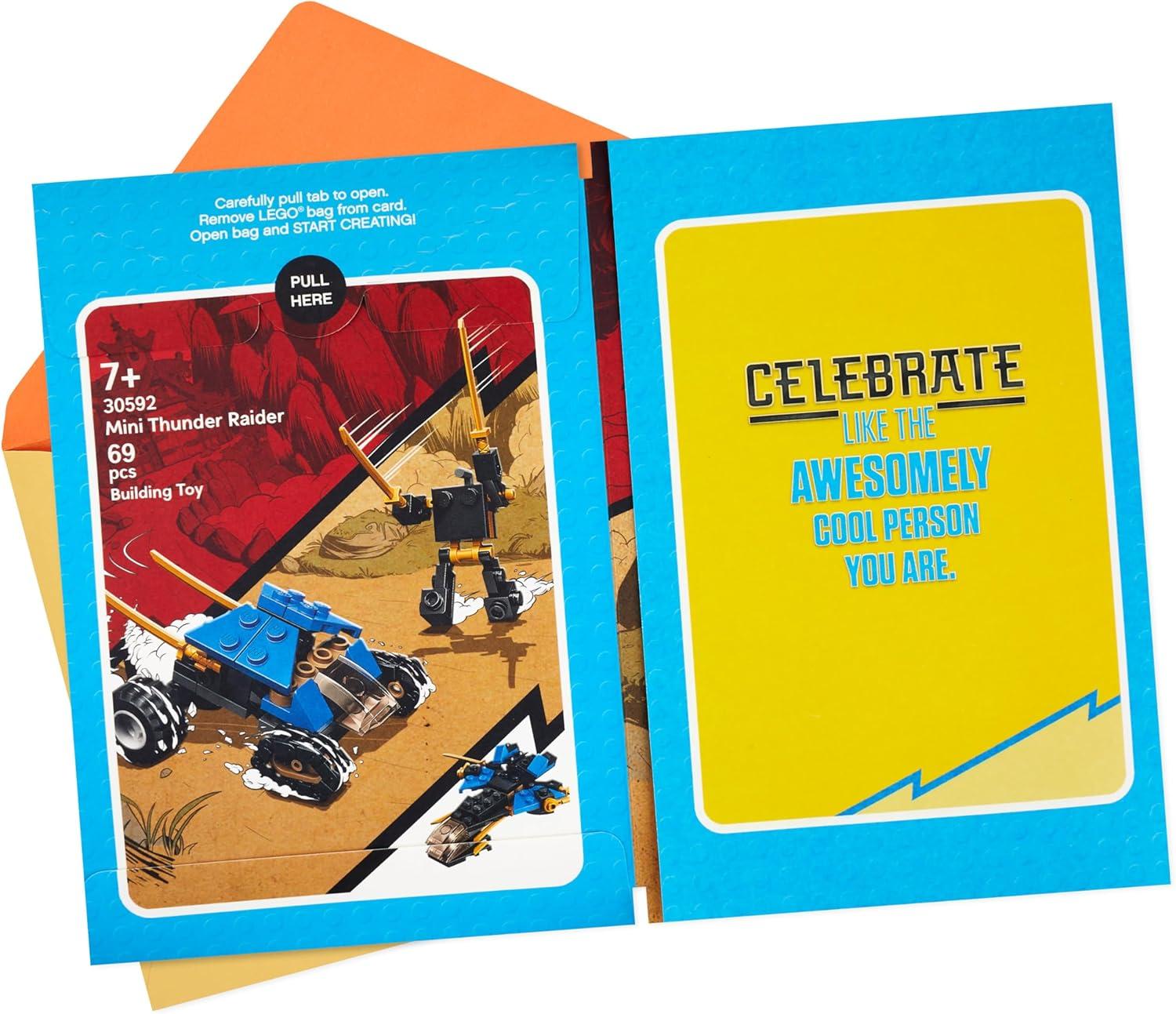 image:imageHallmark Birthday Card for Kids with Legos Ninjago Mini Thunder Raider Building Kit Ages 7 and UpNinjago Mini Thunder Raider Building Kit Ages 7 and Up