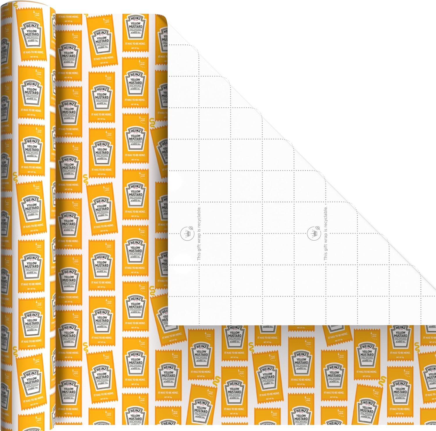 image:imageHallmark Heinz Wrapping Paper Mini Rolls 3Pack Ketchup Mustard Hotdogs Wienermobile for Birthdays Graduations Fathers Day Celebrations Any Occasion 45 Sq Ft Total