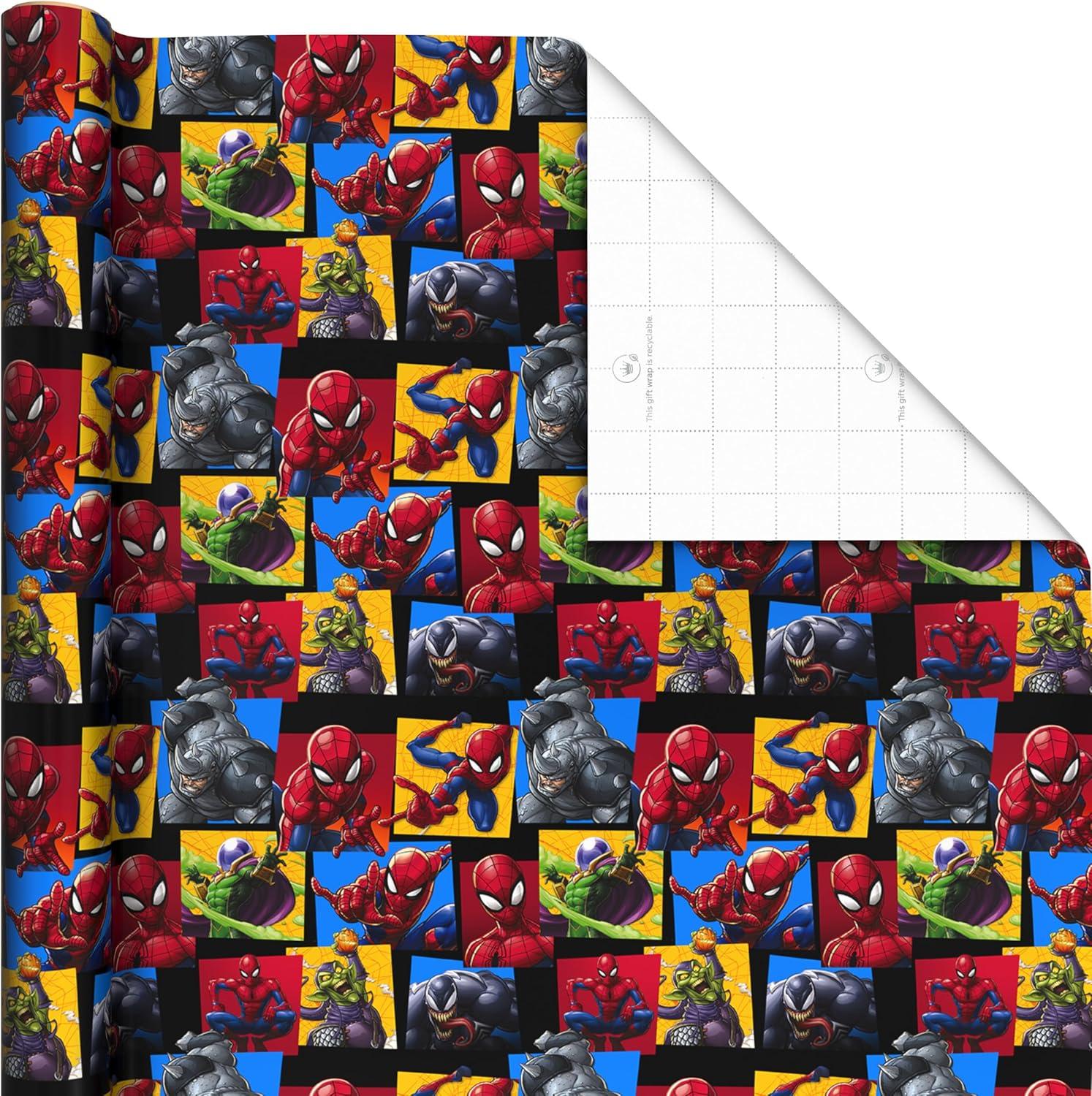 image:imageHallmark Marvel SpiderMan Wrapping Paper Rolls 3 Rolls 60 Sq Ft Total for Kids Fans Gamers Birthdays Fathers Day Christmas