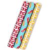 Hallmark Heinz Wrapping Paper Mini Rolls, 3-Pack (Ketchup, Mustard, Hotdogs, Wienermobile) for Birthdays, Graduations, Father’s Day, Celebrations, Any Occasion – 45 Sq. Ft. Total