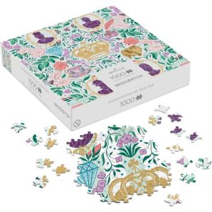 Hallmark Bridgerton 1000-Piece Jigsaw Puzzle (Ton Silhouettes on Floral) for Birthdays, Easter, Mother’s Day, Christmas