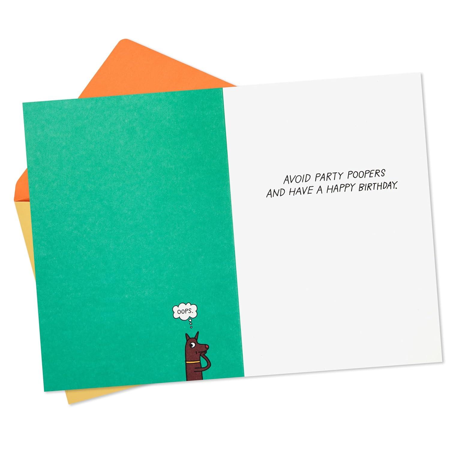 image:imageHallmark Shoebox Funny Birthday Card Avoid Party Poopers for Kids Teens Friends Dog Lovers