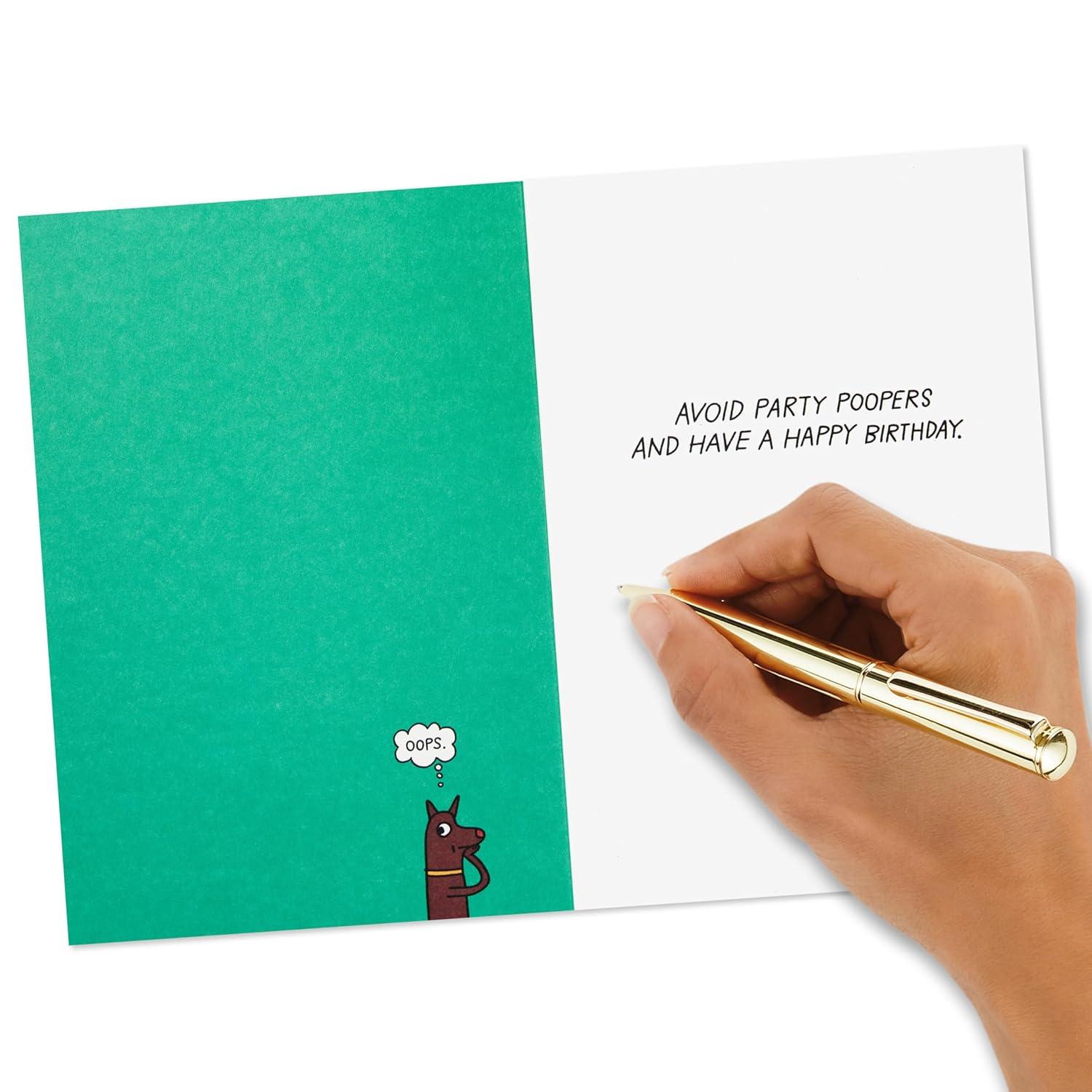 image:imageHallmark Shoebox Funny Birthday Card Avoid Party Poopers for Kids Teens Friends Dog Lovers