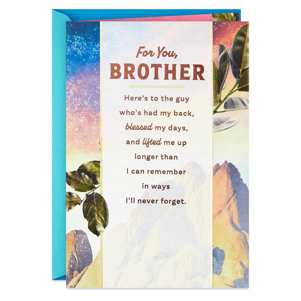 image:imageHallmark Birthday Card for Brother Youre A Gift in My Life Starry Sky Mountain Leaves