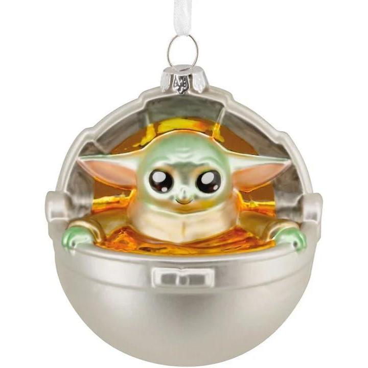 image:imageHallmark Christmas Ornament Star Wars The Mandalorian Grogu in Pram Ornament Blown Glass Gifts for Star Wars Fans
