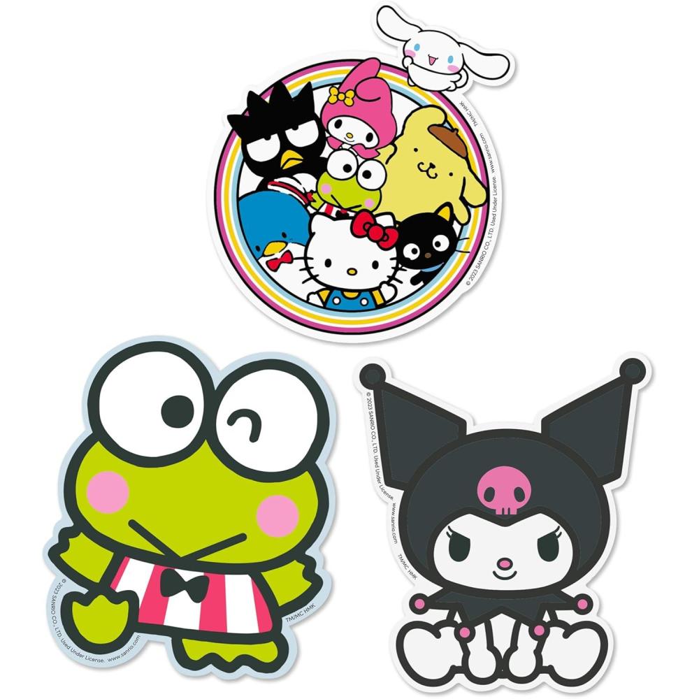 image:imageHallmark Hello Kitty Pack of 3 Stickers for Water Bottles Planners Notebooks Wall Hello Kitty and Friends Keroppi and Kuromi Decals for Kids Teens Adults